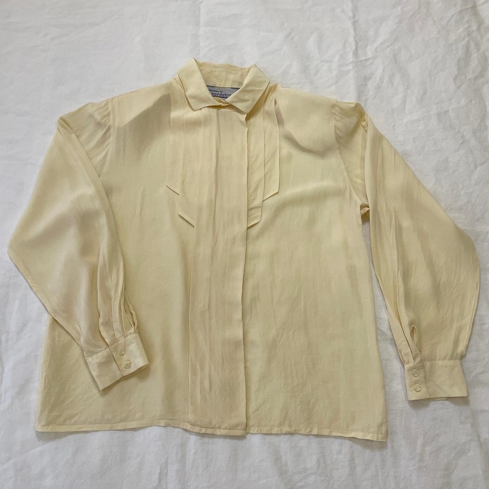 Vintage 1980s Nordstrom Buttermilk Silk Blouse